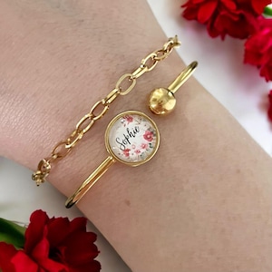Bracelet personalized gold bangle
