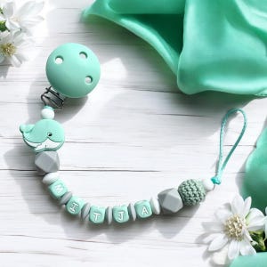 pacifier chain with name silicone