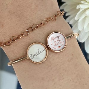 Personalized rose gold bracelet with name