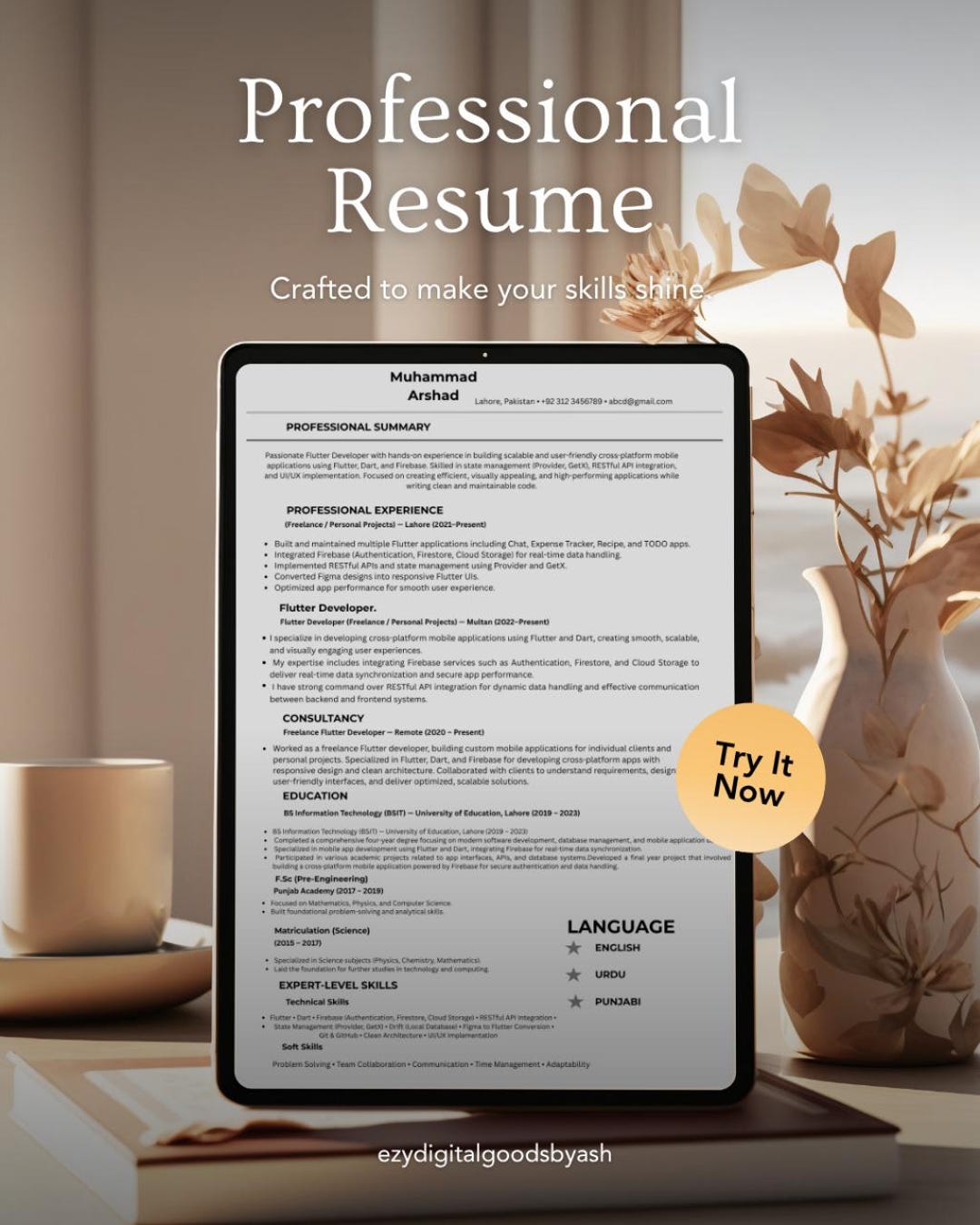 Minimalist Resume Template | Ats-friendly CV and Cover Letter (canva ...