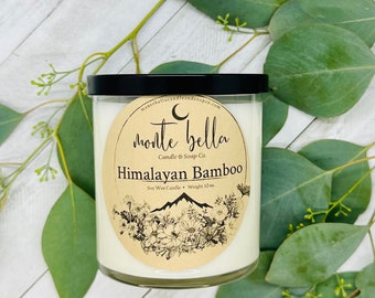 Himalayan Bamboo Candle | Scented Soy Wax Candle | 1 Wick Candle | 12oz Candle | Soy Candle | Handpoured Candle | Medium Candle