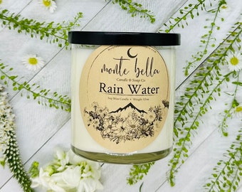 Rain Water Candle | Scented Soy Wax Candle | 1 Wick Candle | 12oz Candle | Soy Candle | Handpoured Candle | Medium Candle