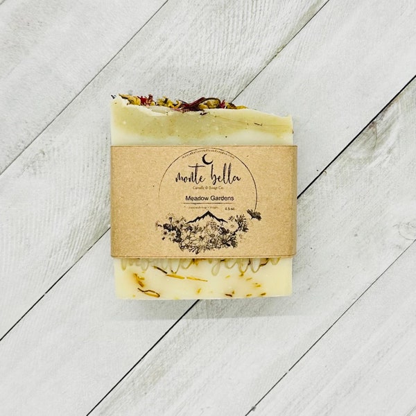Meadow Gardens Soap | Handmade Soap | Homemade Soap | Cold Process Soap | Floral Soap | Scented Soap | Luxury Soap | Lather Soap | Gift Soap