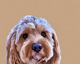 Custom Pet Portrait, Hand Illustrated Dog Art (Digital Download)