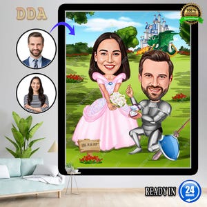 Custom Wedding Cartoon Portrait, Couple Portrait, Gift for Couple, Wedding Caricature, Wedding Portrait, Custom Caricature, Couple Cartoon.