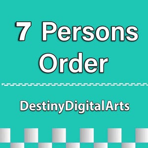 Pedido para 7 pessoas, caricaturas de foto, sua escolha de pessoa e fundo e personalização, foto personalizada para caricatura de desenho animado