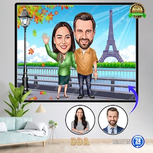 Custom Couple Cartoon Portrait, Couple Portrait, Couple Gift, Wedding Caricature, Wedding Portrait, Custom Caricature, Wedding Invitation
