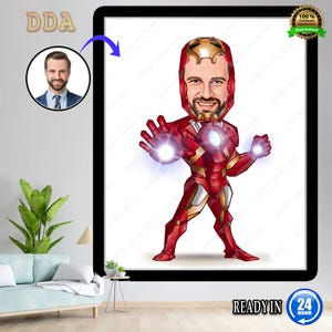 カスタム スーパーヒーロー アメリカ SVG 似顔絵アート、スーパーヒーロー似顔絵、スーパーヒーロー ポートレート、お父さんのスーパーヒーロー PNG、お父さんへの写真ギフト