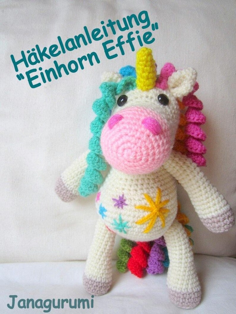 Libro electrónico con patrón de crochet de Unicorn Effie Wool Friends imagen 2