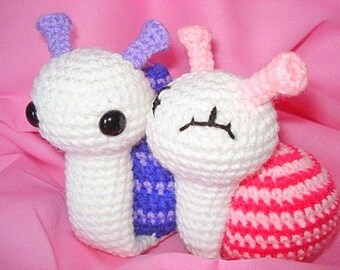 Slakken in liefde Amigurumi PDF haakpatroon downloaden