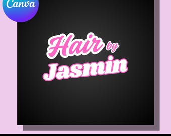 Customizable Logo Design for Hairstylist, Hairdresser, Wigs | Small Business Logo | Custom Beauty Branding | Canva Template | DIY MUA Lashes