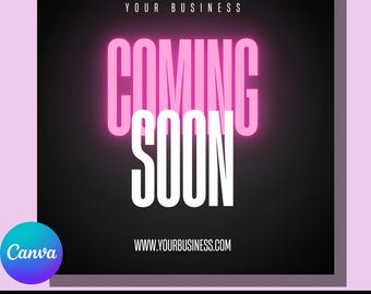 Editable Business Coming Soon Flyer | Instagram Flyer | Pink And Black Flyer | Website Flyer | New Products Flyer | Free Canva Template