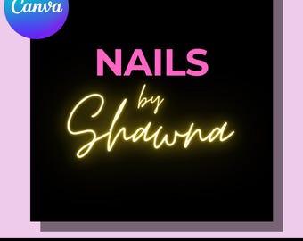 Customizable Logo Design | Nails Logo | Logo Template | Small Business Logo | Custom Beauty Logo | Canva Free Template | DIY Logo Nail Salon