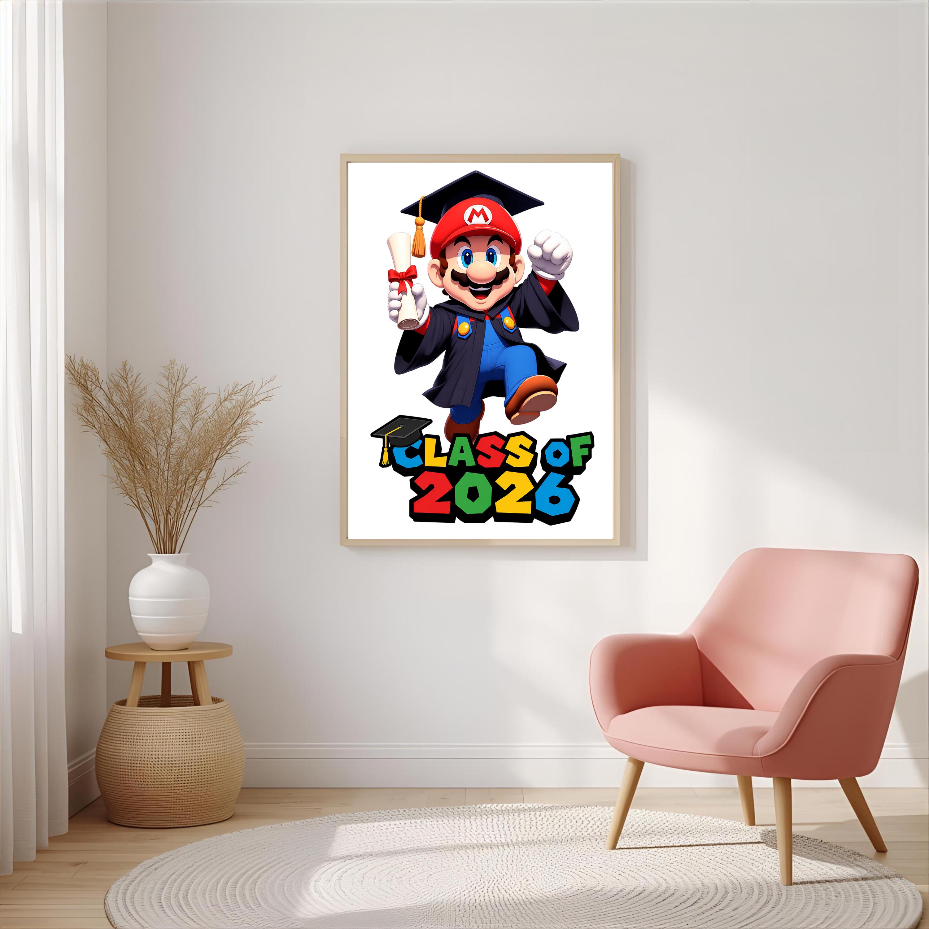 Yoshi Graduation Super Mario Graduation PNG Bundle, Mario Class of 2026 Clipart, Luigi ...
