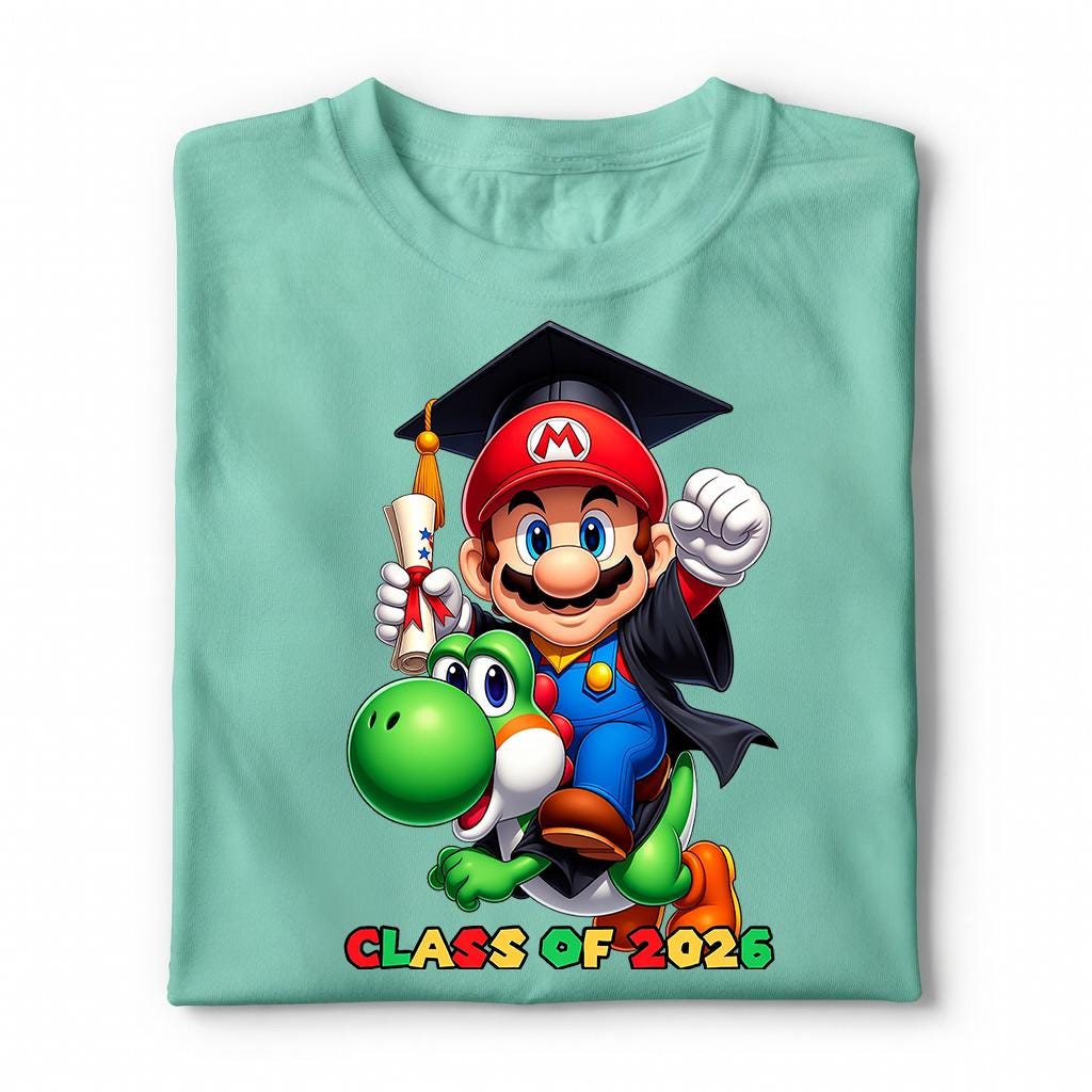 Yoshi Graduation Super Mario Graduation PNG Bundle, Mario Class of 2026 Clipart, Luigi ...