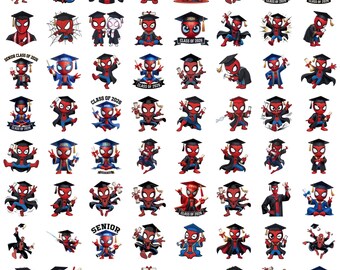 65 Graduation 2026 Png, Hero Characters Graduation 2026 Png Bundle, Cute Cartoon Graduation Cap Png, Superhero Graduation, Senior 2026 Png