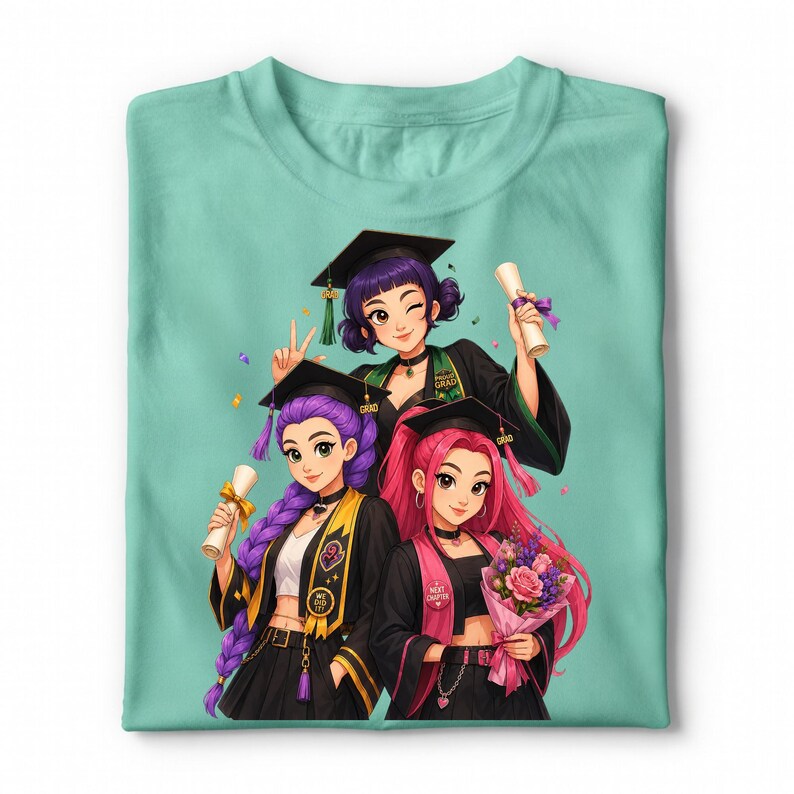 Huntrix Graduation Cap Kpop Demon Hunters Graduation PNG Bundle, Class of 2026 Senior Clipart ...