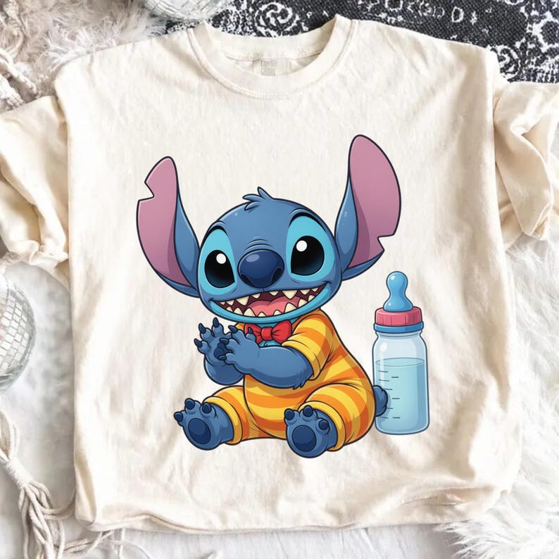 Stitch Baby Clipart PNG Bundle, Cute Baby Alien Graphics, Baby Shower ...