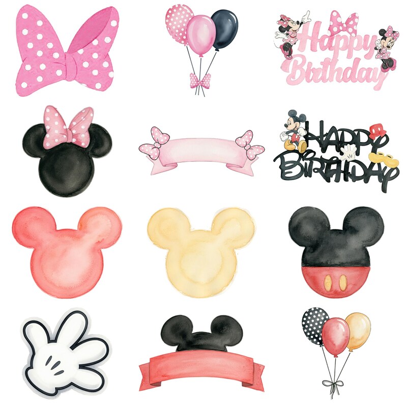 Mickey Mouse Birthday PNG Bundle, Disney Birthday Clipart, Mickey Minnie Birthday Party, Disney Family PNG image 7