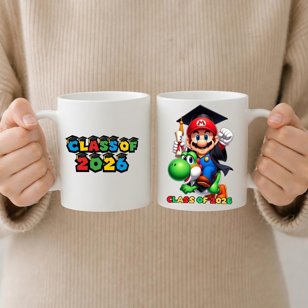 Yoshi Graduation Super Mario Graduation PNG Bundle, Mario Class of 2026 Clipart, Luigi ...