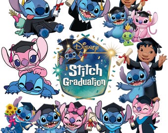 Digital Download Stitch Graduation 2026 Png Bundle, Graduation 2026 Clipart, Class Of 2026, Cute Stitch Graduation Png, Sublimation Design