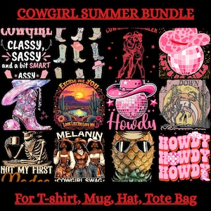 Cowgirl Summer Svg, Western Coastal Cowgirl Svg, Cowgirl Surf Svg Bundle, Cowgirl At Beach, Retro Cowgirl, Western Summer Digital Download