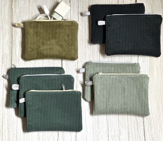 Small corduroy pouches