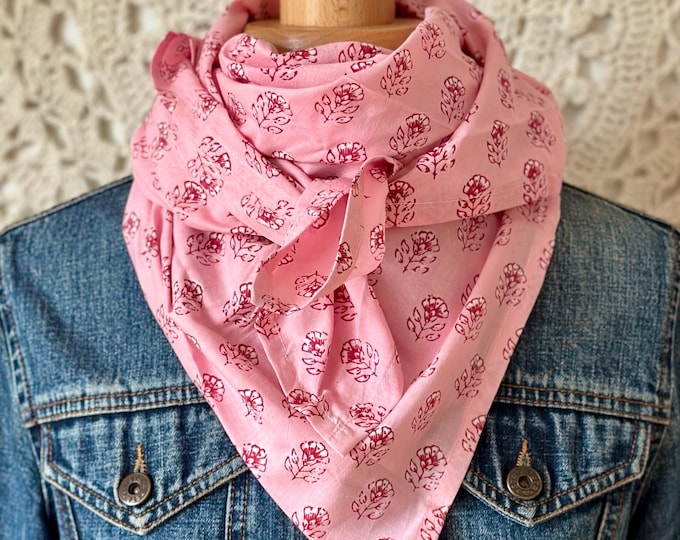 Indian Cotton Block Print Scarf - Summer Scarf