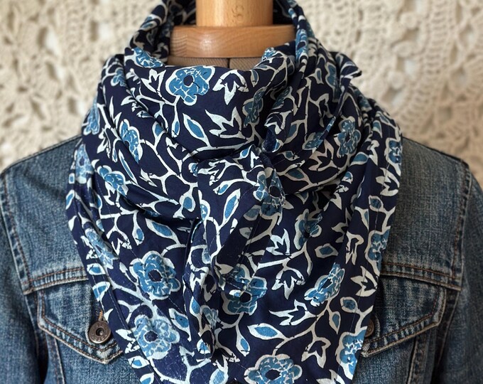 Indian Cotton Block Print Scarf - Summer Scarf