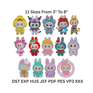 Kawaii Monster Embroidery Designs – 14 Cartoon Bundle (Digital Download)