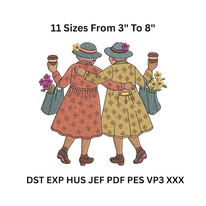 Walking Embroidery Design - Etsy