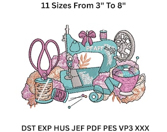 Sewing Machine Embroidery Design – 11 Sizes Digital Download Files (DST, PES, JEF, VP3)