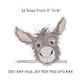 Donkey Face Embroidery Design – 11 Sizes Digital File for Machine Embroidery