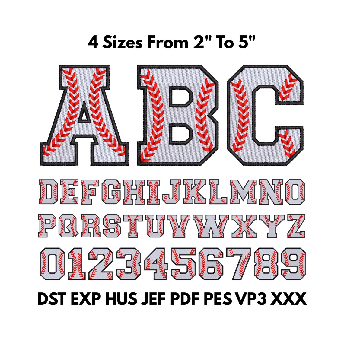 Harrison Baseball Lettering Baseball Embroidery Alphabet 2-5 Inch Varsity Letters Sports Stitch ...