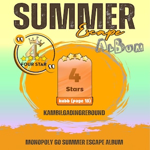 KUBB - MONOPOLY_GO! STICKERS 4 STAR - page 13 - Summer escape album