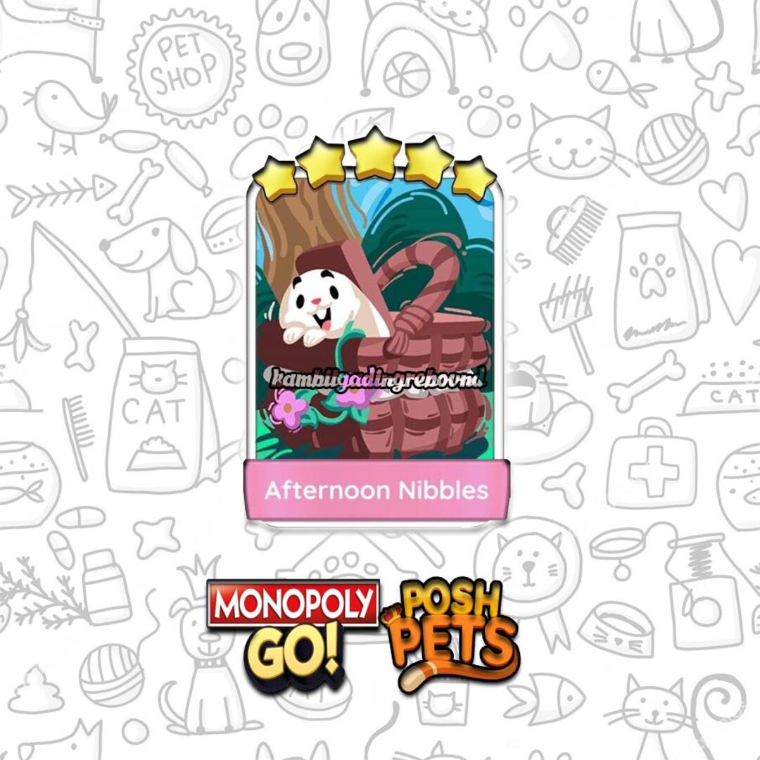 Afternoon Nibbles Stickers [ Set 22 ] Posh Pets Album - Monopoly Go ...