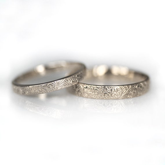 White gold feather ring discount