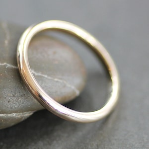 Yellow Gold Wedding Ring 14K / 10K, 2mm Thin Simple Classic Traditional Band, Tall / High Dome Band (2x1.5mm), Eco-Friendly Recycled Gold