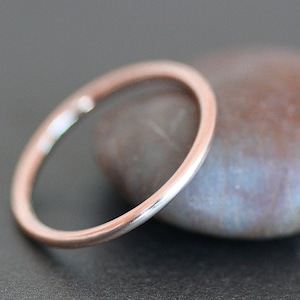 Solid ROSE Gold Thin Wedding Ring, 10K or 14K Skinny Recycled Gold Band, 1.5mm Wide Simple Stacking Ring or Spacer Band, 15 Gauge