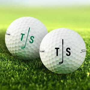 Custom Monogram Golf Balls | Choose from Titleist, Callaway, Pinnacle | Golf Club & Initials | Personalized Name Gift for Retirement, Dad