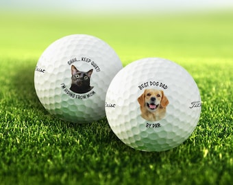 Custom Pet Photo & Text Golf Balls | Personalized Golf Gift for Pet Lovers | Unique Golf Accessory for Father’s Day, Birthday, Christmas