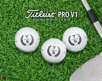 Custom Monogram Golf Balls | Personalized Titleist Pro V1 Golf Balls | Golfer Gift for Christmas, Father’s Day Present, Birthday Golf Balls
