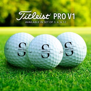 Monogram Golf Balls | Personalized Titleist Pro V1 | Custom Father’s Day, Birthday, Retirement Gift | Golf Gift for Dad, Grandpa, or Husband