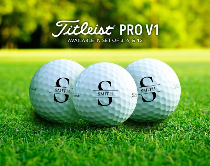 Monogram Golf Balls | Personalized Titleist Pro V1 | Custom Father’s Day, Birthday, Retirement Gift | Golf Gift for Dad, Grandpa, or Husband