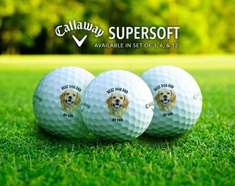 Custom Golf Balls | Pet Photo & Text | Personalized Golf Gifts for Dog Lovers | Unique Golf Gift for Father’s Day, Birthday, Christmas