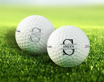 Custom Monogram Golf Balls | Personalized Golf Gift for Dad or Grandpa | Printed Callaway, Pinnacle, Titleist Golf Balls | Christmas Gift