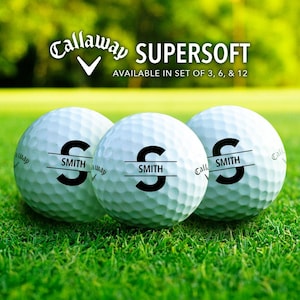 Custom Monogram Golf Balls | Callaway Golf | Personalized Golfer Gift for Dad or Grandpa | Unique Retirement, Birthday, or Christmas Present