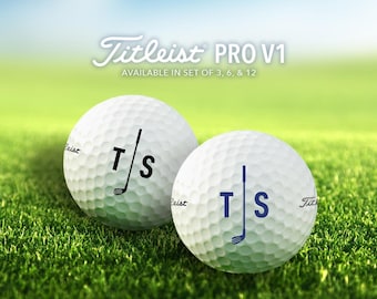 Personalized Titleist Pro V1 Golf Balls | Monogram Golf Balls for Retirement, Birthday, Christmas Gift | Custom Golf Club Design
