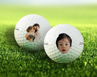 Custom Photo Golf Balls | Personalized Golf Gift for Dad or Grandpa | Funny Face Picture Golf Balls for Birthday, Retirement, or Christmas