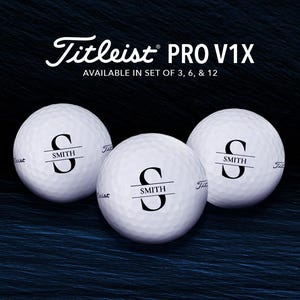 Custom Printed Titleist Pro V1x Golf Balls | Personalized Gift for Retirement, Father’s Day, Birthday, Christmas | Custom Monogram Golf Gift